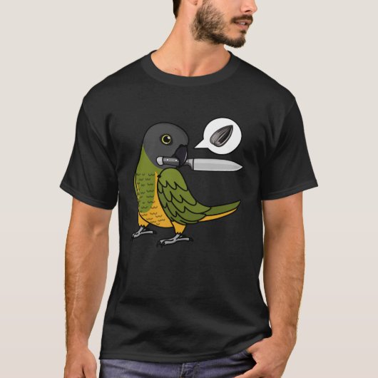 ナイフのオウムはセネガルのオウムの種子を欲している Tシャツ (正面)