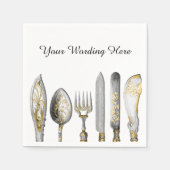 ナイフのフォーク刃物 スタンダードカクテルナプキン (正面)