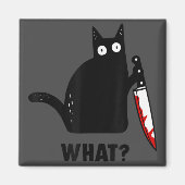 ナイフのホラー猫ハロウィーンで猫を殺すこと マグネット (正面)