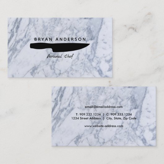 ナイフの個人的なシェフの名刺 名刺 (正面/裏面)