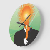 ナイフの引き出しの中で最も明るい電球 ラージ壁時計 (傾斜)