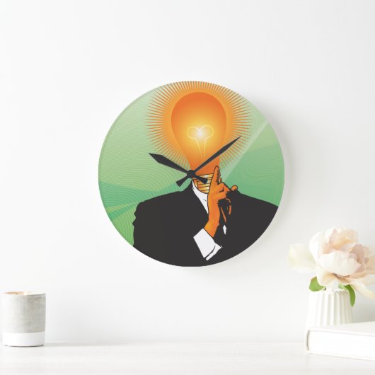 ナイフの引き出しの中で最も明るい電球 ラージ壁時計 (ホーム)