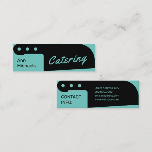 ナイフの形が黒に覆われています スキニー名刺 (正面/裏面)