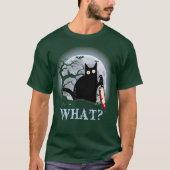 ナイフの衣装を着た殺意のある黒猫 Tシャツ (正面)