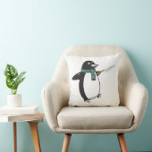 ナイフのTシャツを着たペンギン クッション (椅子)