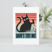 ナイフを持ったムーディキャット招待状 サンキューカード (スタンド正面)