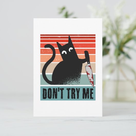 ナイフを持ったムーディキャット招待状 サンキューカード (スタンド正面)