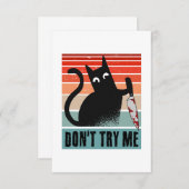 ナイフを持ったムーディキャット招待状 サンキューカード (正面/裏面)