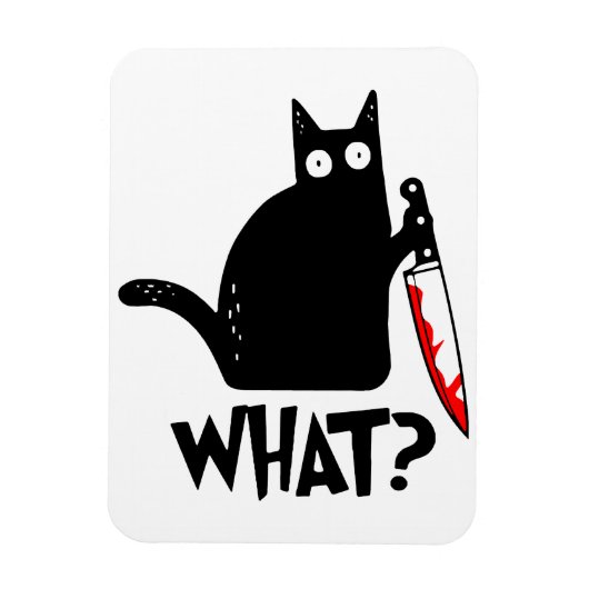 ナイフを持った殺伐猫 マグネット (縦)