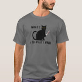 ナイフを持った猫?黒猫BLが欲しいところをやる Tシャツ (正面)