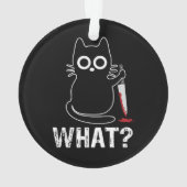 ナイフを持った面白い猫のグラフィックデザイン オーナメント (裏面)