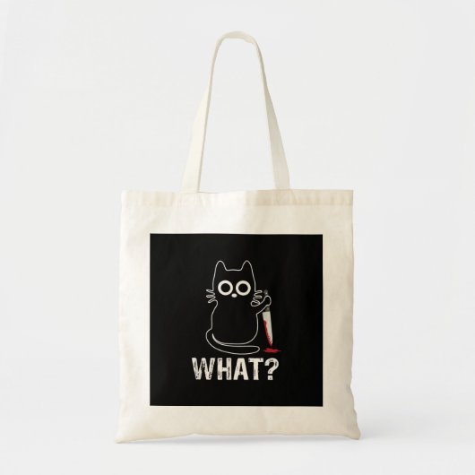 ナイフを持った面白い猫のグラフィックデザイン トートバッグ (正面)