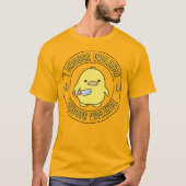 ナイフを持った面白い黄色のアヒル Tシャツ (正面)