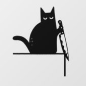 ナイフを持った黒猫のドア枠装飾 ウィンドウサイン (シート)