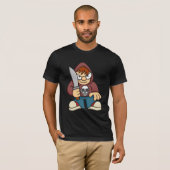 ナイフを持ついけない男の子 Tシャツ (正面フル)