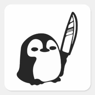 ナイフを持つペンギン スクエアシール