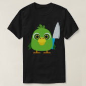 ナイフを持つ鳥 Tシャツ (デザイン正面)