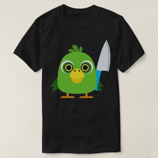 ナイフを持つ鳥 Tシャツ (デザイン正面)