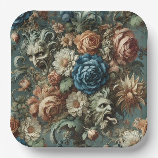 ナイフを研いだヒゲ – 枕 ペーパープレート (正面)