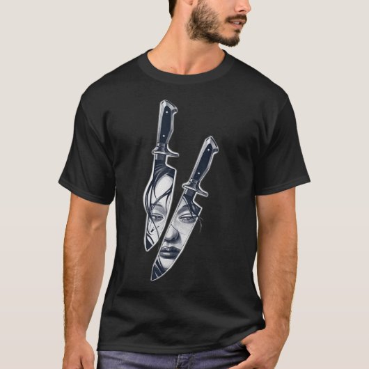 ナイフガールタトゥー Tシャツ (正面)