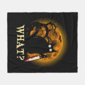 ナイフハロウィン付き殺意あふれる猫w フリースブランケット (正面(横))