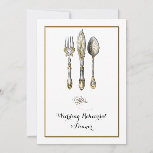 ナイフフォークのスプーンの置き場所の設定 招待状 (正面)