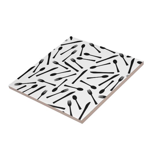 ナイフフォーク及びスプーンの背景 タイル (側面)