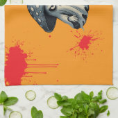 ナイフ不気味血スプラット付きキラーshroom幽霊 キッチンタオル (折り畳み)