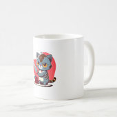 ナイフ付きバレンタイン猫 コーヒーマグカップ (正面右)