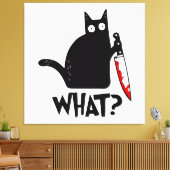 ナイフ付き殺意のある猫 キャンバスプリント (インサイチュ (リビング))