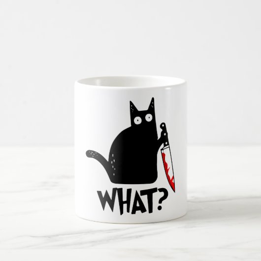 ナイフ付き殺意のある猫 コーヒーマグカップ (中央)