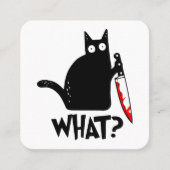 ナイフ付き殺意のある猫 スクエア名刺 (正面)