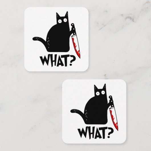 ナイフ付き殺意のある猫 スクエア名刺 (正面/裏面)