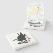 ナイフ付き殺意のある猫 ストーンコースター (横)