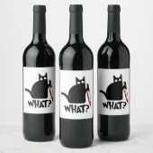 ナイフ付き殺意のある猫 ワインラベル (ボトル)
