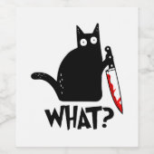 ナイフ付き殺意のある猫 ワインラベル (シングルラベル)