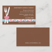 ナイフ及びフォーク-個人的なシェフ|のケイタリングビジネス 名刺 (正面/裏面)