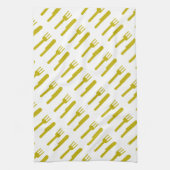 ナイフ型の上にフォーク キッチンタオル (縦)