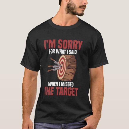 ナイフ投げミス ターゲット外したナイフ投げ屋 サーカス Tシャツ (正面)