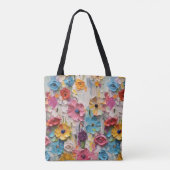 ナイフ絵を描の花 トートバッグ (裏面)