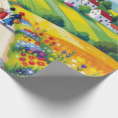 ナイフ風 フラワー ラッピングペーパー (角)