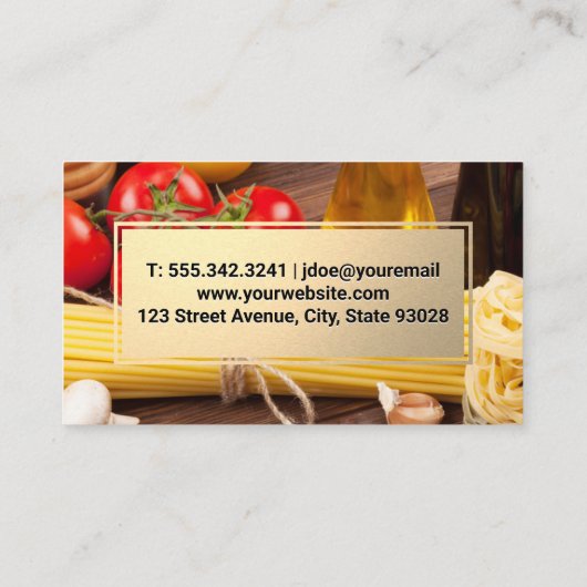 ナイフ | キッチンツール | パスタと野菜 名刺 (裏面)