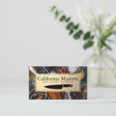 ナイフ | スプーンとスパイス | 金ゴールド枠 名刺 (スタンド正面)