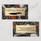 ナイフ | スプーンとスパイス | 金ゴールド枠 名刺 (正面/裏面)