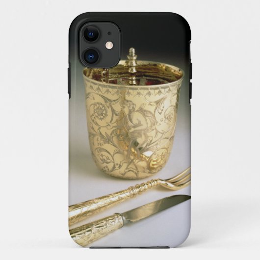 ナイフ、フォーク、スプーンおよびビーカーの移動セット、 Case-Mate iPhoneケース (裏面)