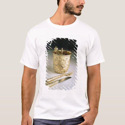 ナイフ、フォーク、スプーンおよびビーカーの移動セット、 Tシャツ (正面)