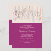 ナイフ、フォーク、スプーンUピックカラー招待状 招待状 (正面/裏面)