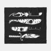 ナイブホラー映画フライデーハロウィンホラーゴシックE フリースブランケット (正面(横))