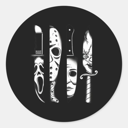 ナイブホラー映画フライデーハロウィンホラーゴシックE ラウンドシール (正面)