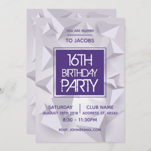 ナイミニマルトクラブ抽象芸術バースデーパーティー招待状 招待状 (正面/裏面)